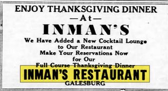 Inmans Restaurant - Nov 1948 Ad (newer photo)